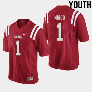 Youth Ole Miss Rebels Jonathan Mingo #1 Red Official Jerseys 558867-994