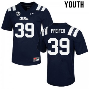 Youth Ole Miss Rebels Joshua Pfeifer #39 Navy Stitched Jerseys 245956-738
