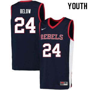 Youth Ole Miss Rebels Lane Below #24 Stitched Navy Jersey 304299-536