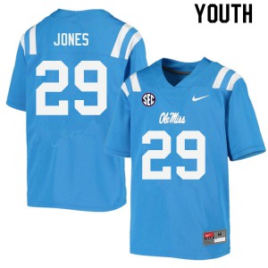 Youth Ole Miss Rebels Matt Jones #29 Powder Blue Football Jerseys 854014-412