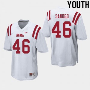Youth Ole Miss Rebels MoMo Sanogo #46 White College Jersey 117519-350