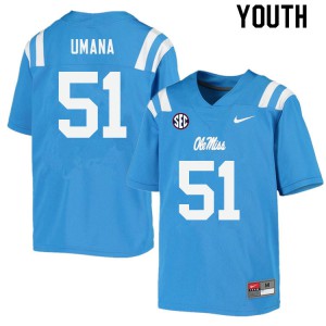 Youth Ole Miss Rebels Orlando Umana #51 Powder Blue Official Jersey 690984-735