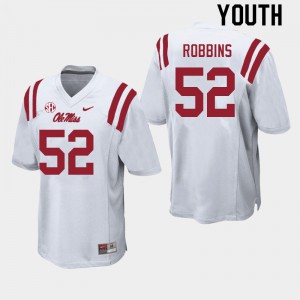 Youth Ole Miss Rebels Taleeq Robbins #52 Player White Jerseys 764479-250