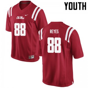 Youth Ole Miss Rebels Ty Reyes #88 Red High School Jerseys 730046-440
